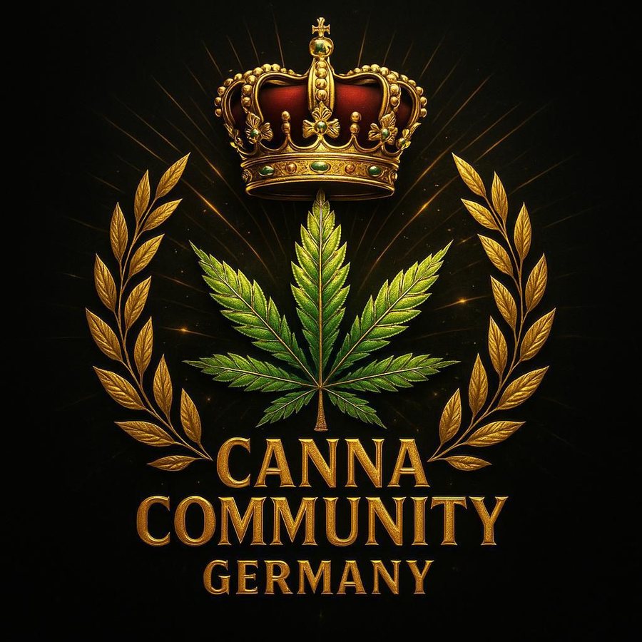 Canna Community Emblem mit Krone und Lorbeer
